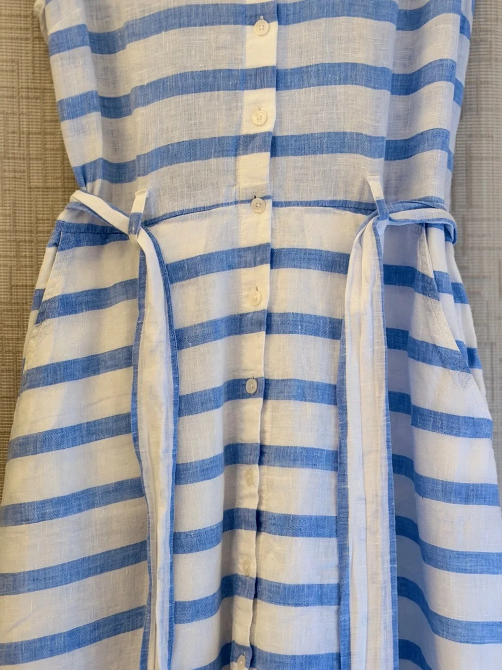 Tommy Hilfiger Women’s Sleeveless Blue & White Striped Summer Dress - Picture 4 of 15